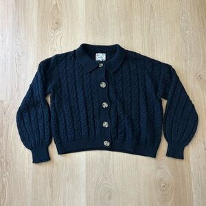 Black Cable Knit Cardigan